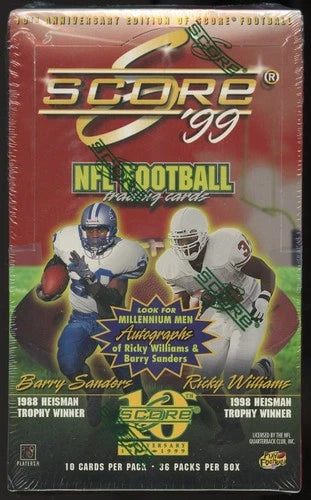 1999 score football 10th anniversary hobby box